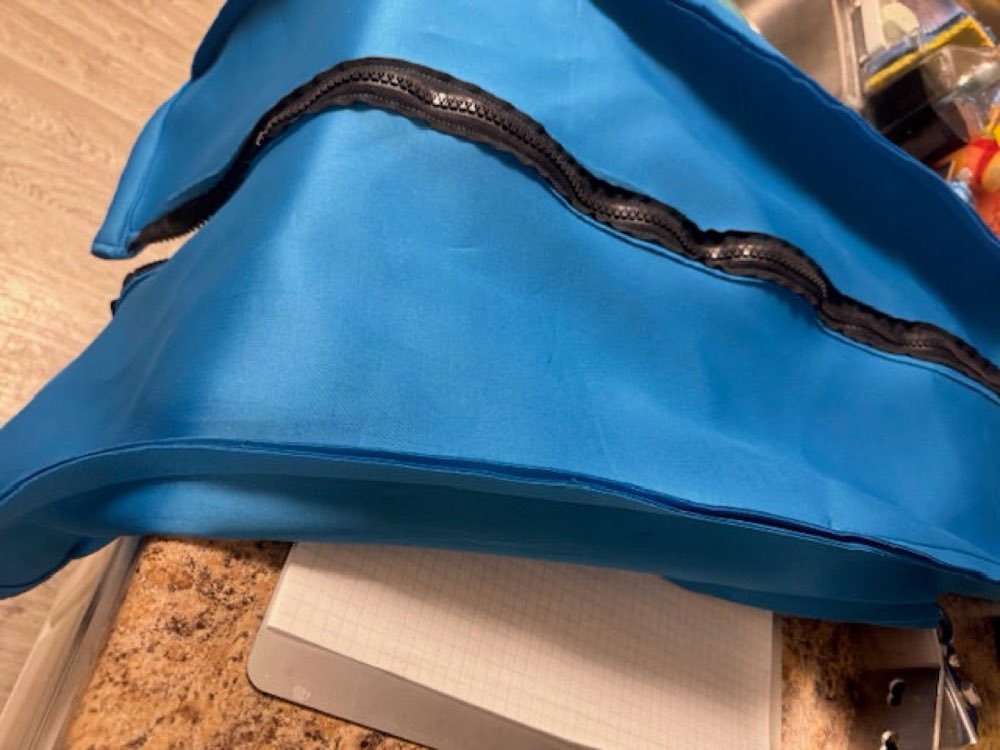 Neoprene board girdle with its oversize zipper.